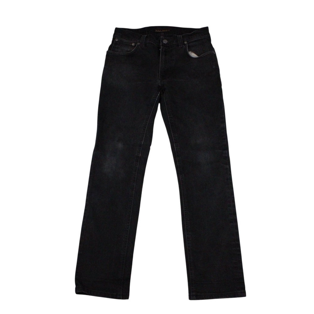 Nudie Jeans Thin Finn Black Coated Indigo Jeans Size 30x34
